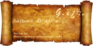 Galbavi Ádám névjegykártya